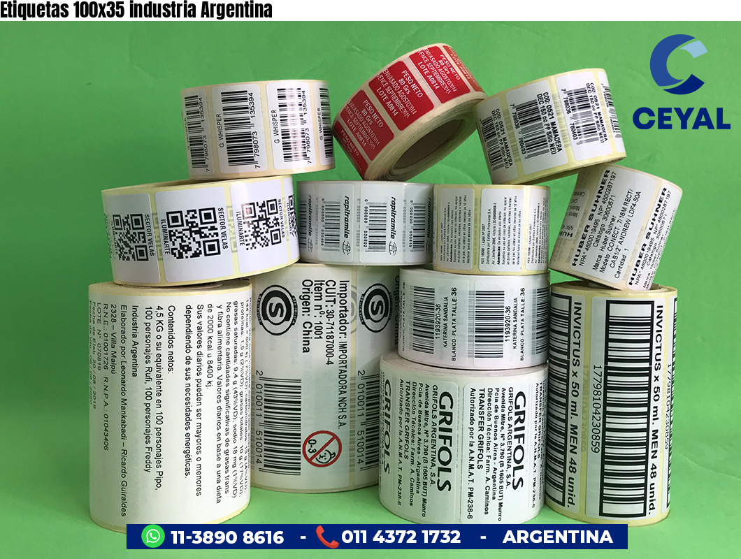Etiquetas 100x35 industria Argentina