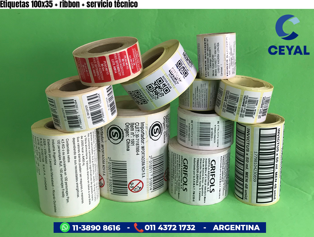 Etiquetas 100x35 ribbon servicio técnico