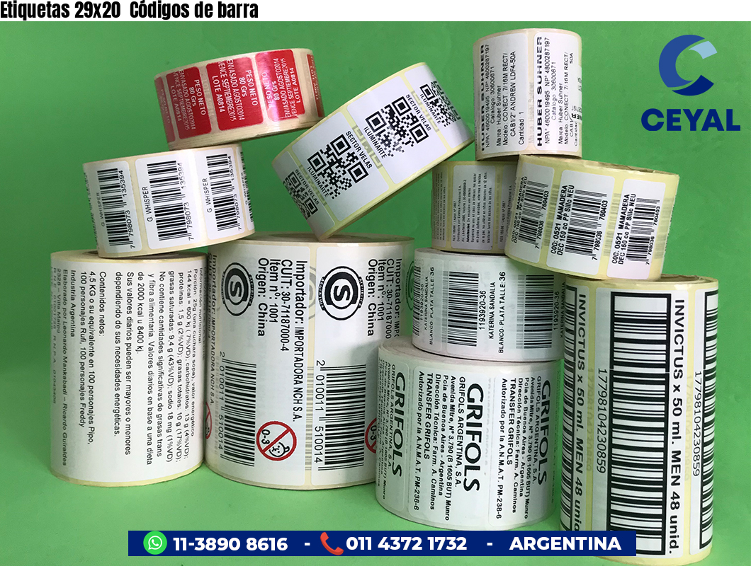 Etiquetas 29x20 Códigos de barra