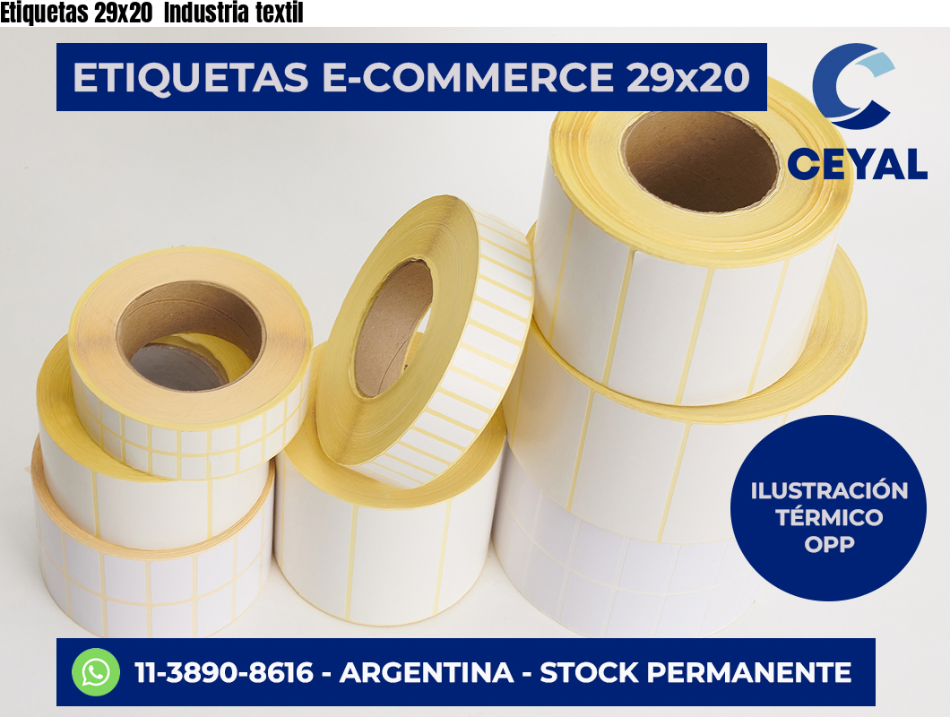 Etiquetas 29×20  Industria textil