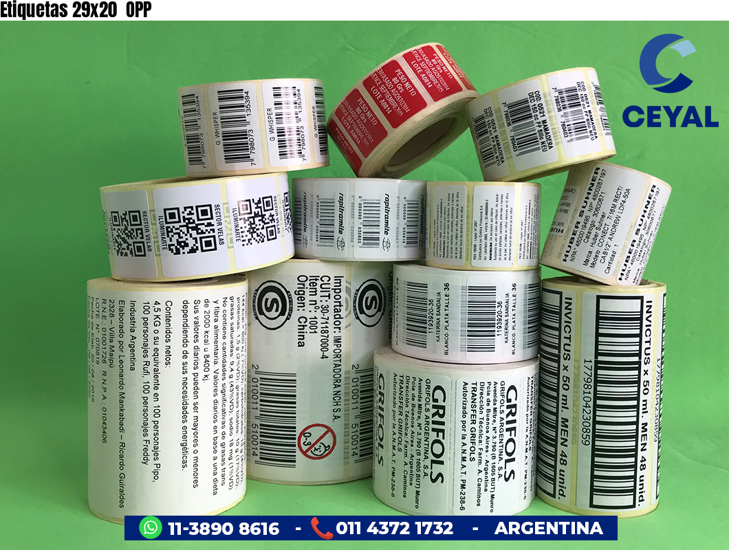 Etiquetas 29x20 OPP