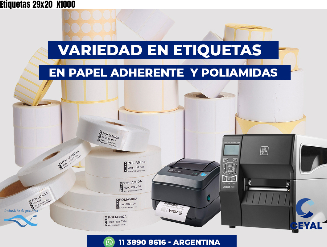 Etiquetas 29x20 X1000