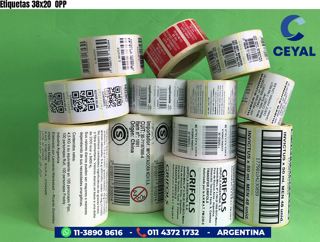 Etiquetas 38x20 OPP