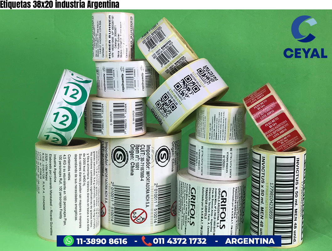 Etiquetas 38x20 industria Argentina
