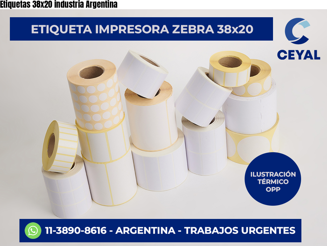 Etiquetas 38×20 industria Argentina