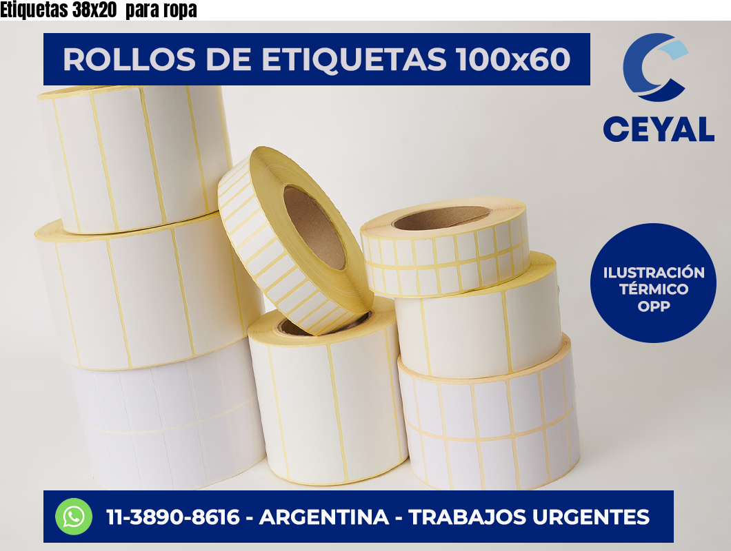 Etiquetas 38×20  para ropa