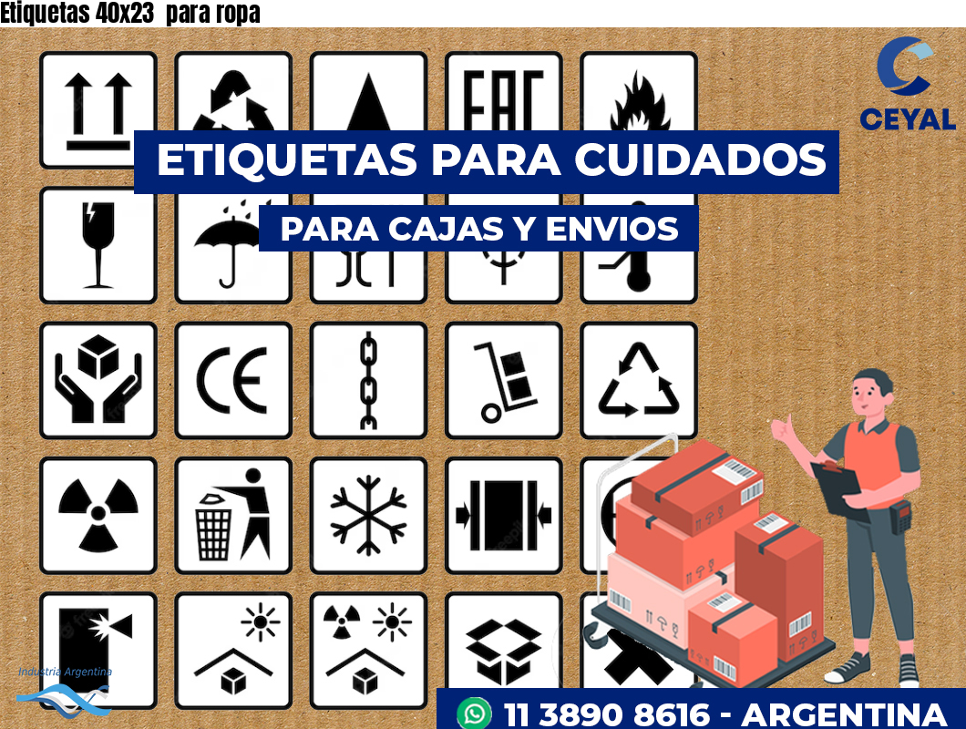 Etiquetas 40x23  para ropa