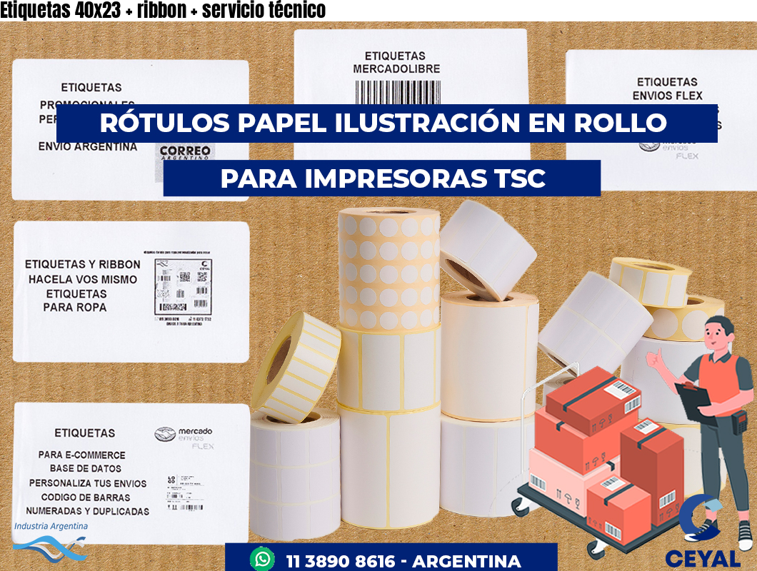 Etiquetas 40x23 ribbon servicio técnico