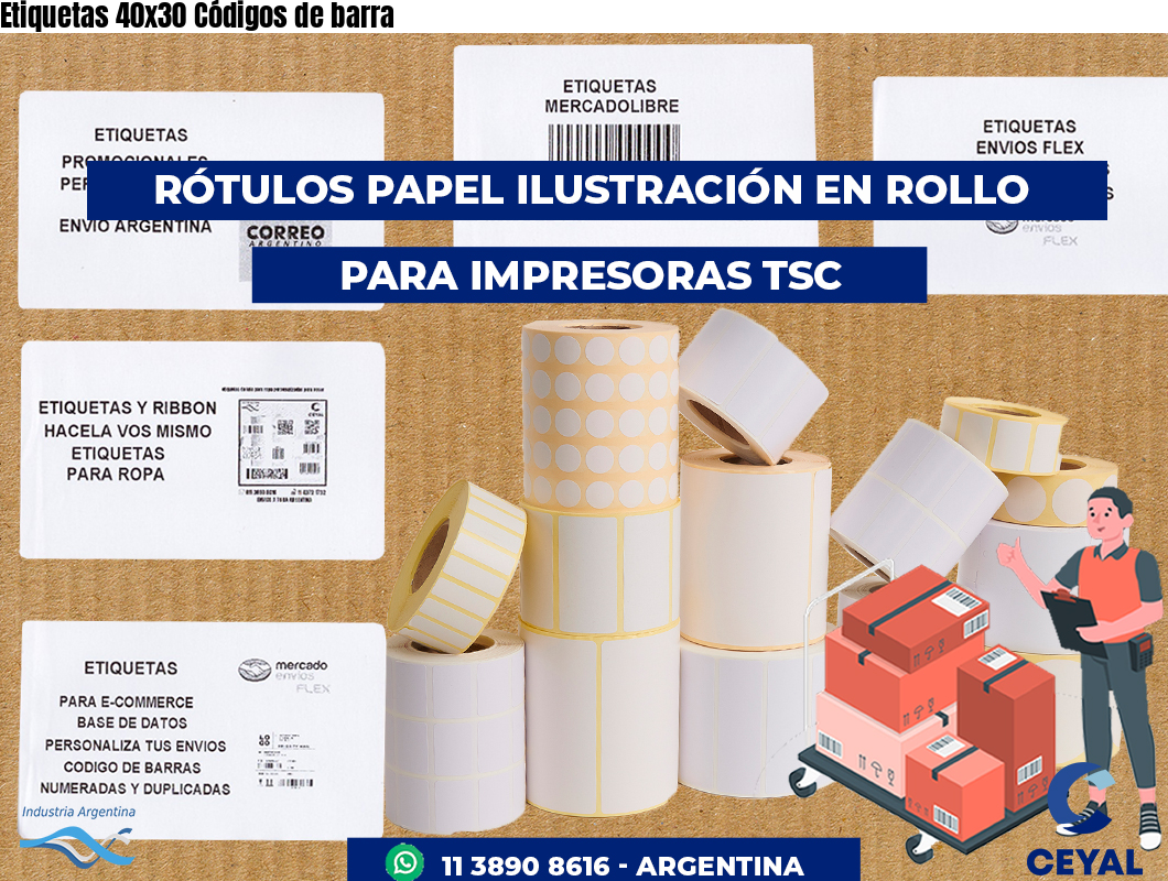 Etiquetas 40x30 Códigos de barra