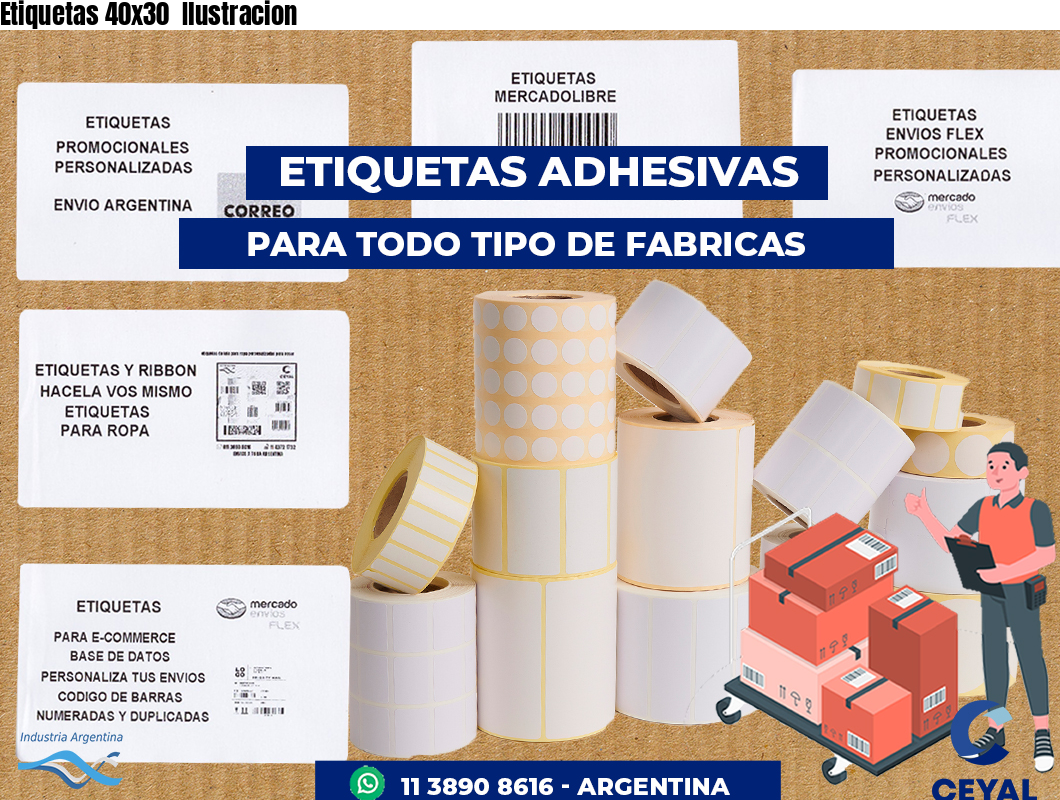 Etiquetas 40x30 Ilustracion