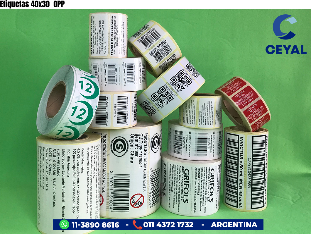 Etiquetas 40x30 OPP