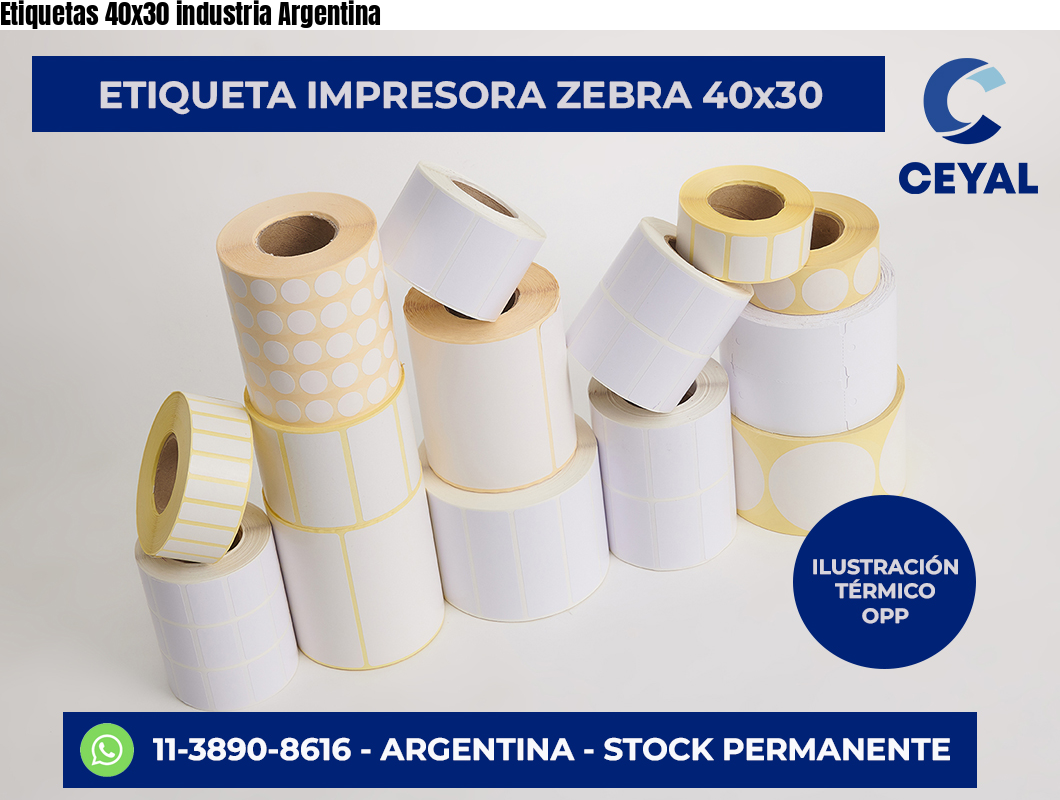 Etiquetas 40×30 industria Argentina