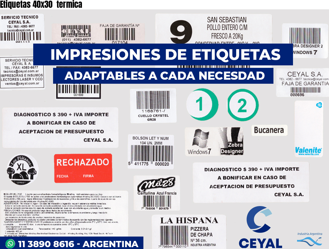 Etiquetas 40x30 termica