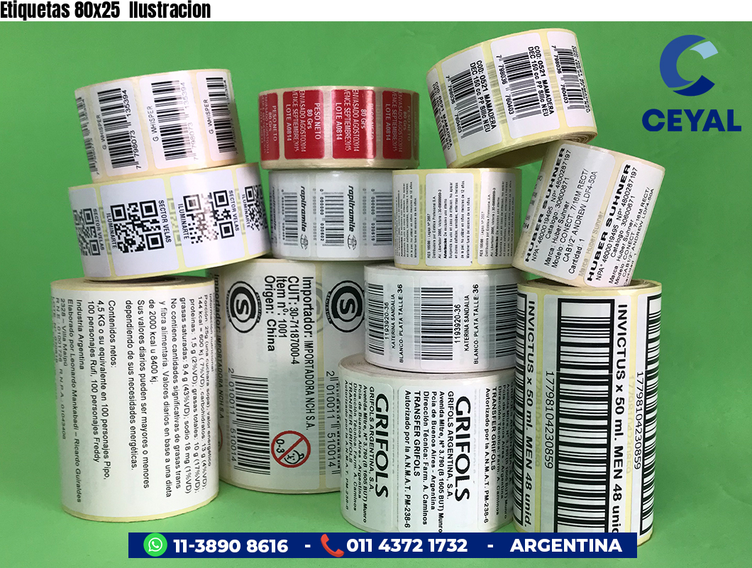 Etiquetas 80x25 Ilustracion