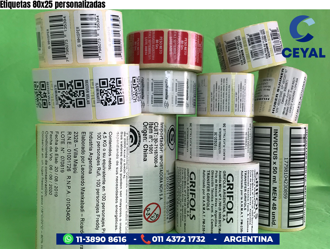 Etiquetas 80x25 personalizadas