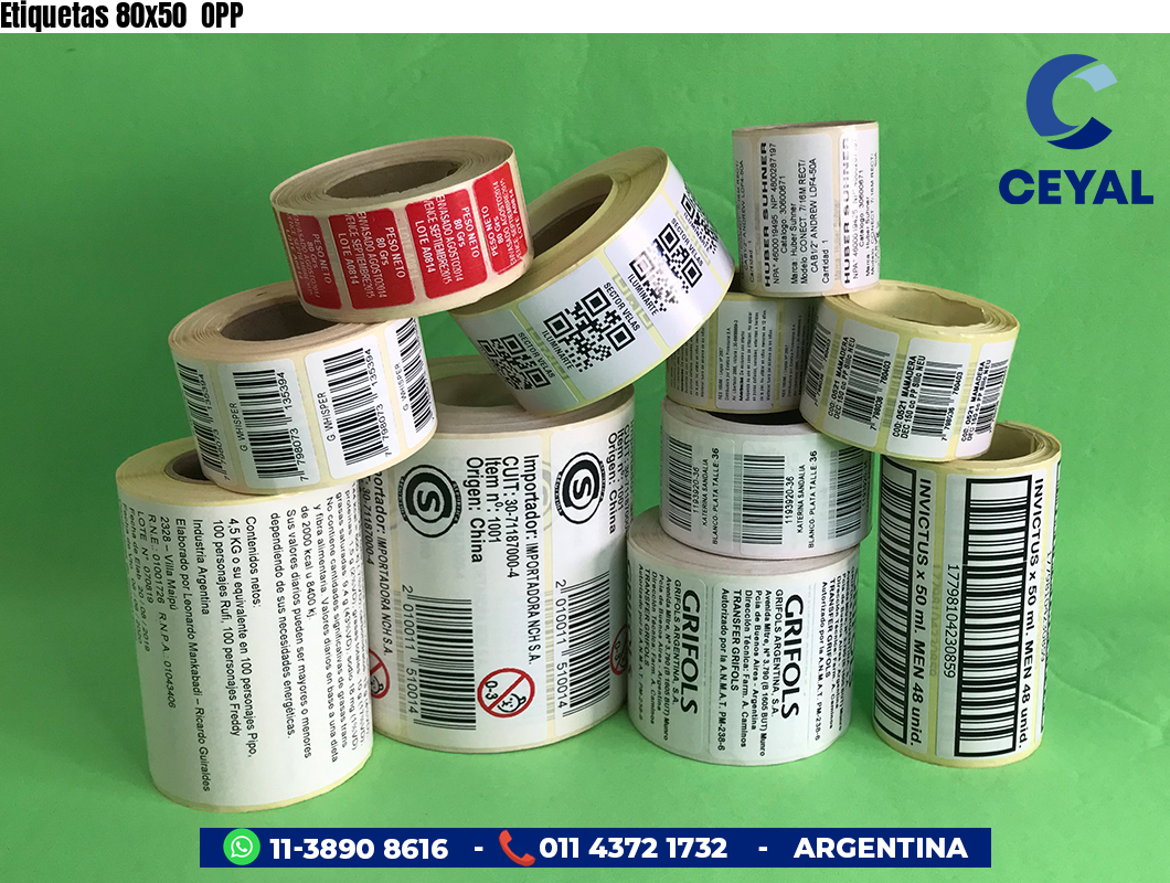 Etiquetas 80x50 OPP