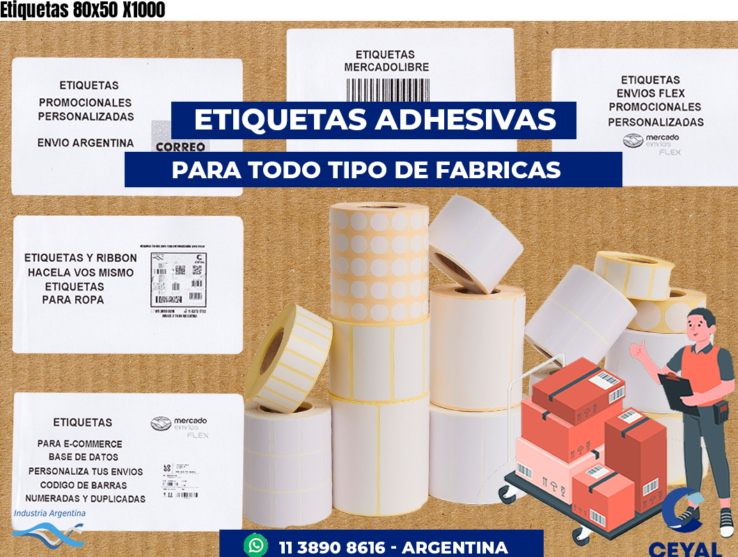 Etiquetas 80x50 X1000