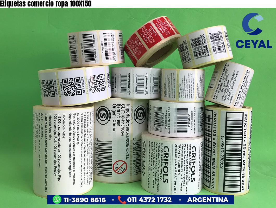 Etiquetas comercio ropa 100X150