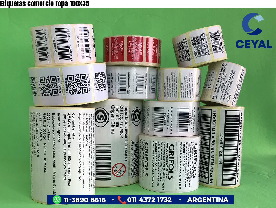 Etiquetas comercio ropa 100X35
