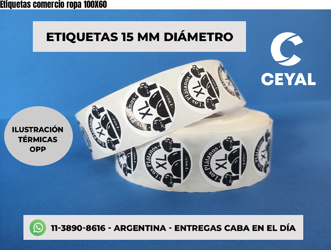 Etiquetas comercio ropa 100X60