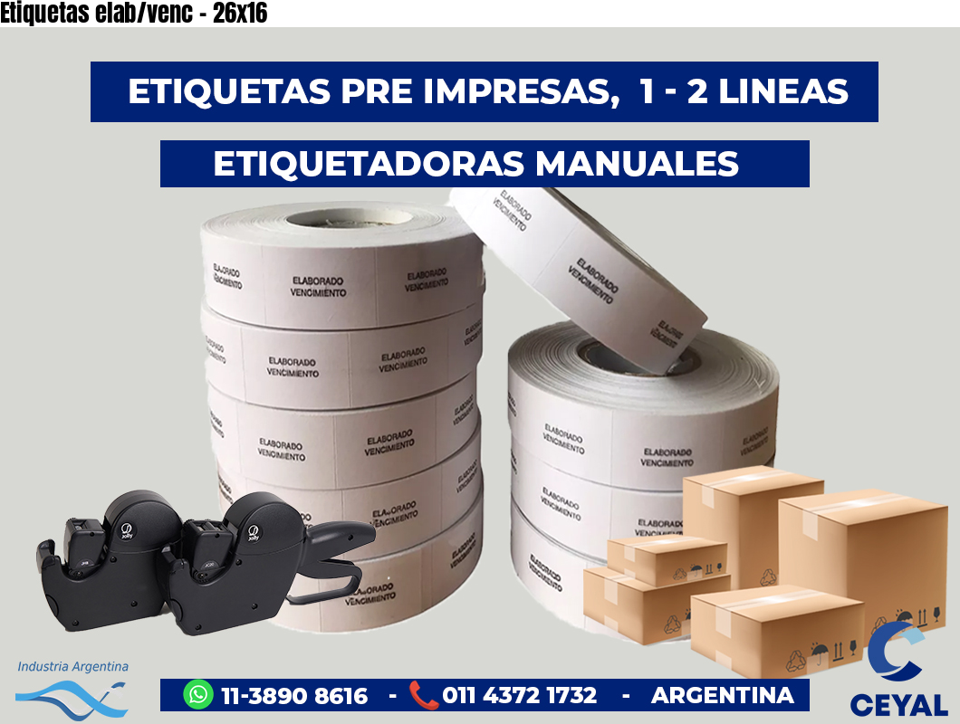 Etiquetas elab/venc - 26x16