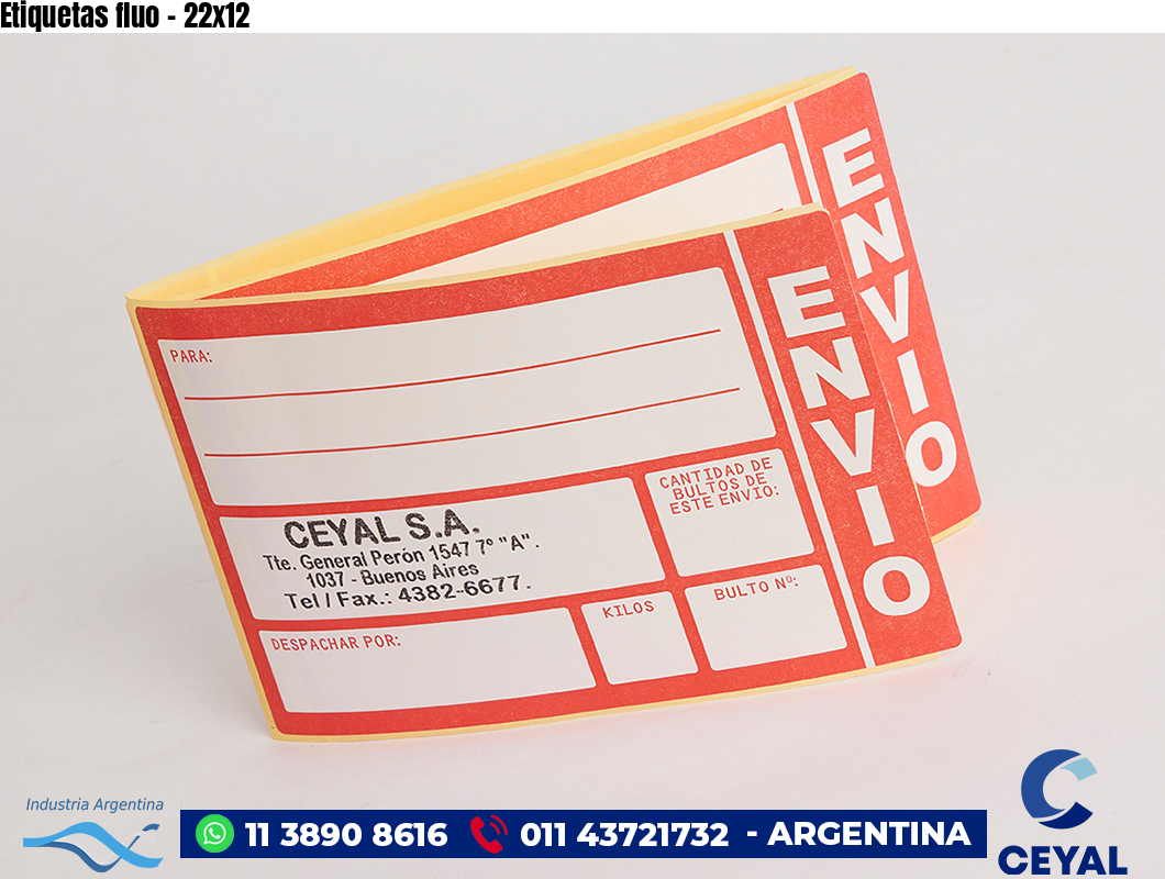 Etiquetas fluo - 22x12