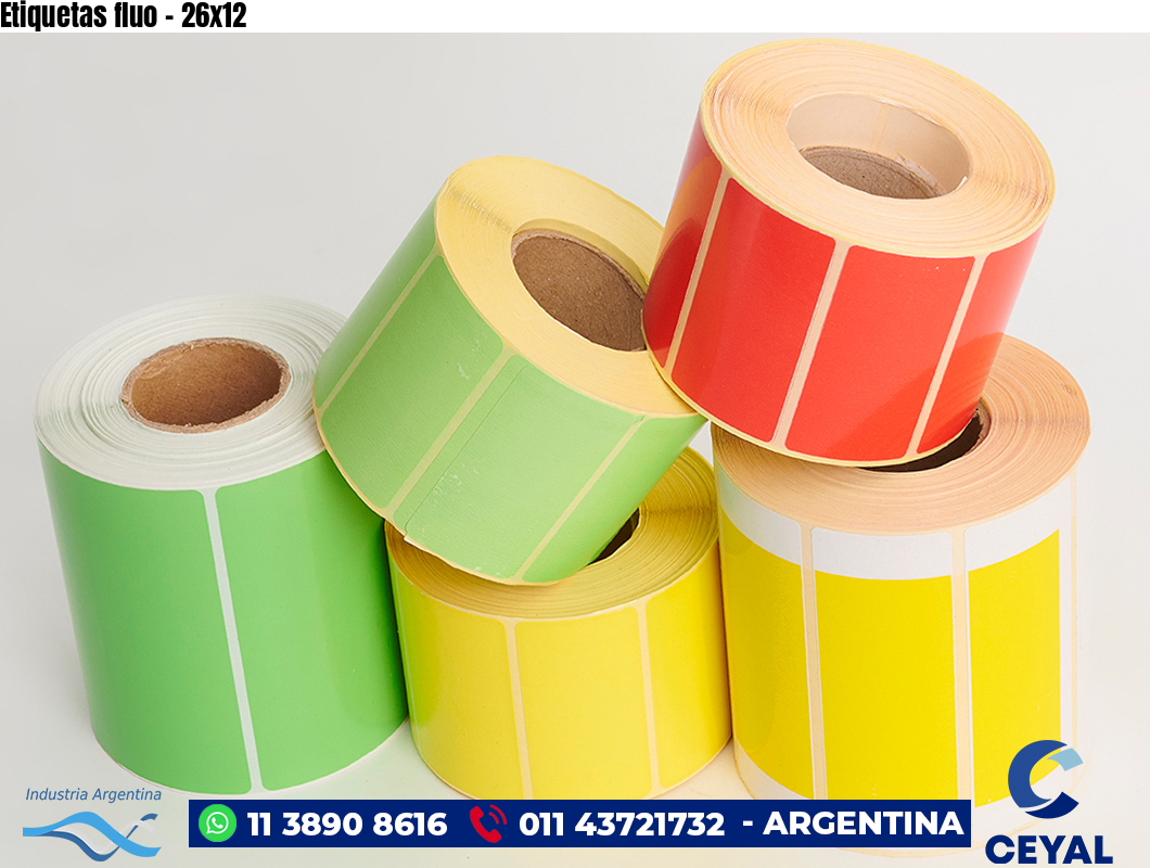 Etiquetas fluo - 26x12