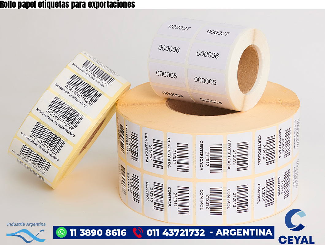 Rollo papel etiquetas para exportaciones