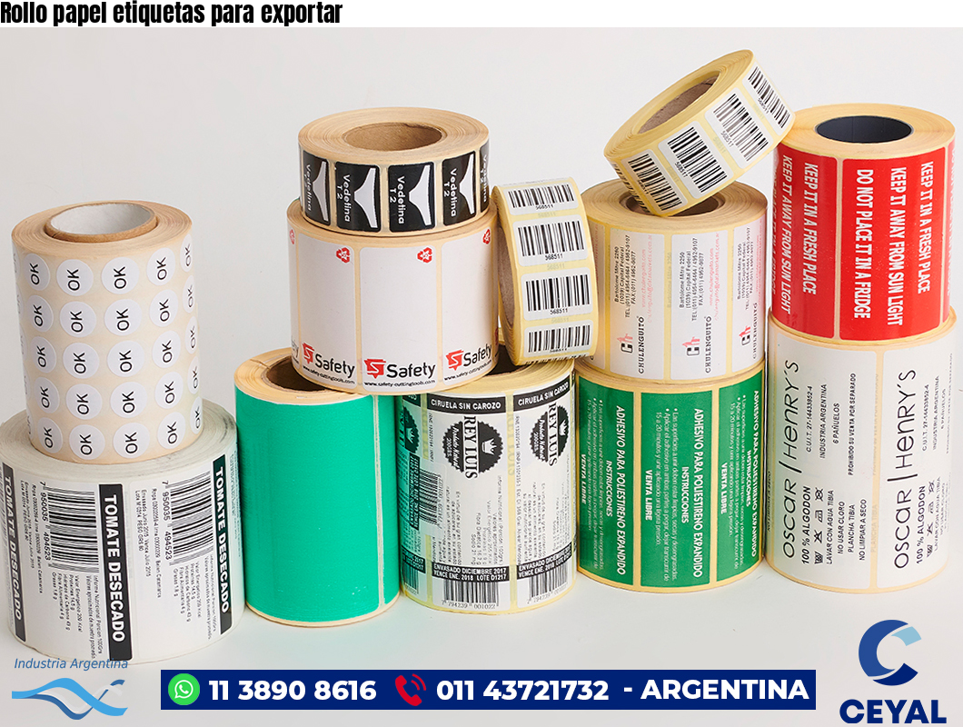 Rollo papel etiquetas para exportar