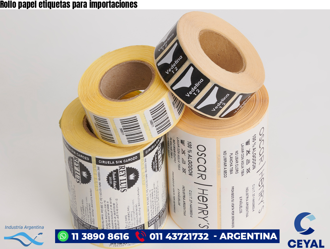 Rollo papel etiquetas para importaciones