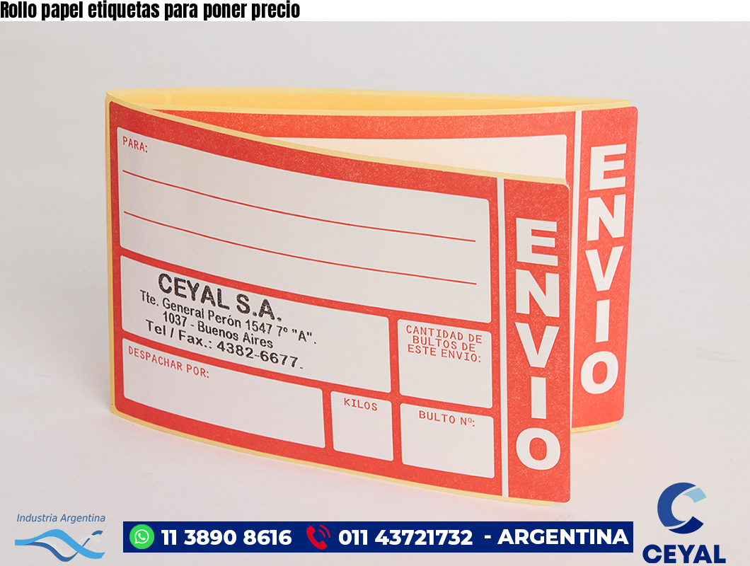 Rollo papel etiquetas para poner precio