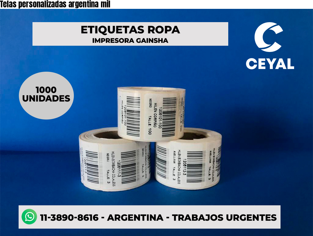 Telas personalizadas argentina mil