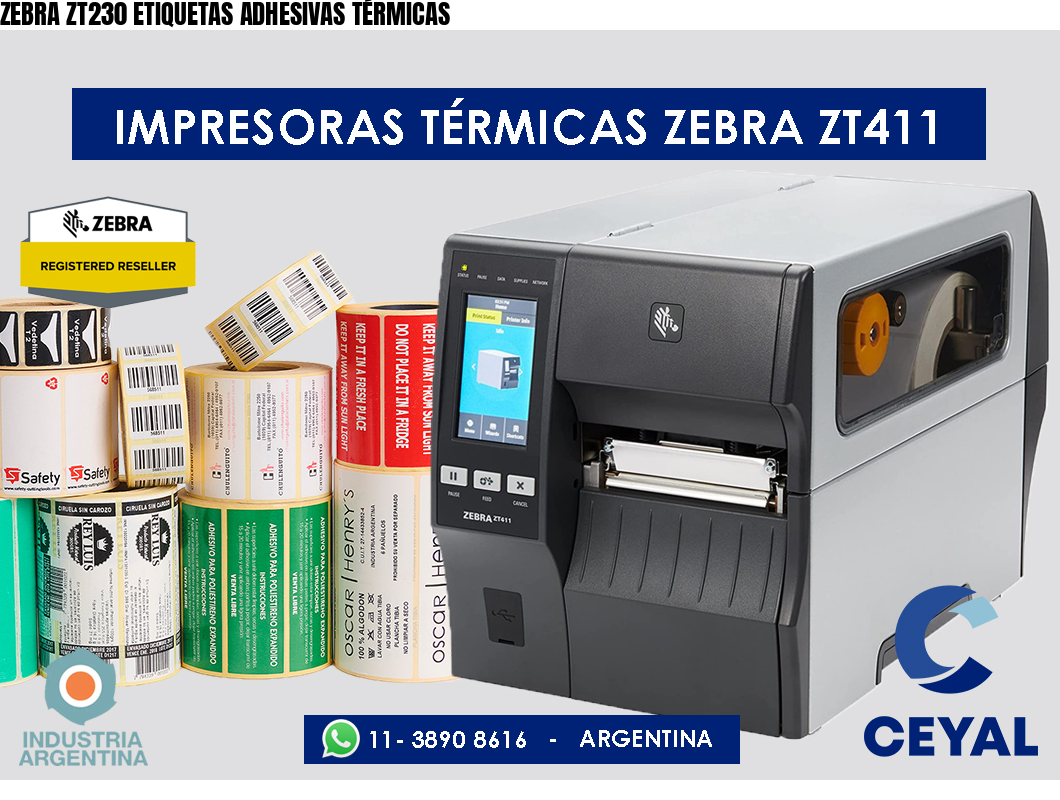 ZEBRA ZT230 ETIQUETAS ADHESIVAS TÉRMICAS