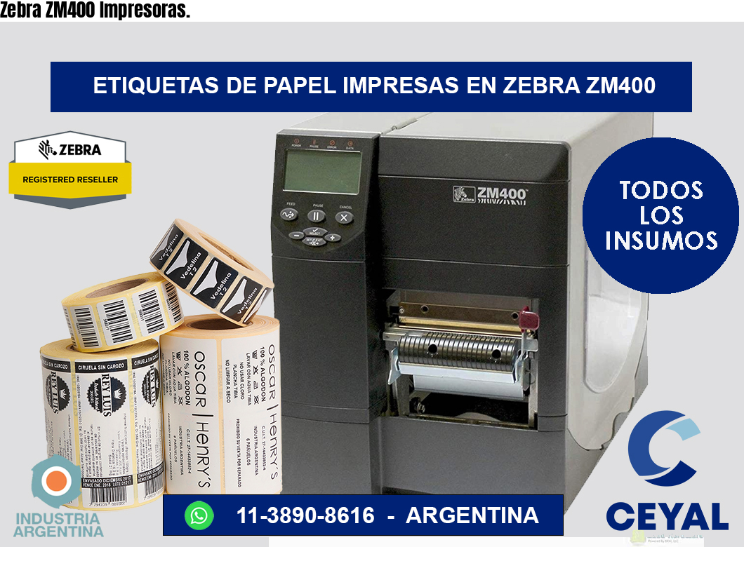 Zebra ZM400 Impresoras.