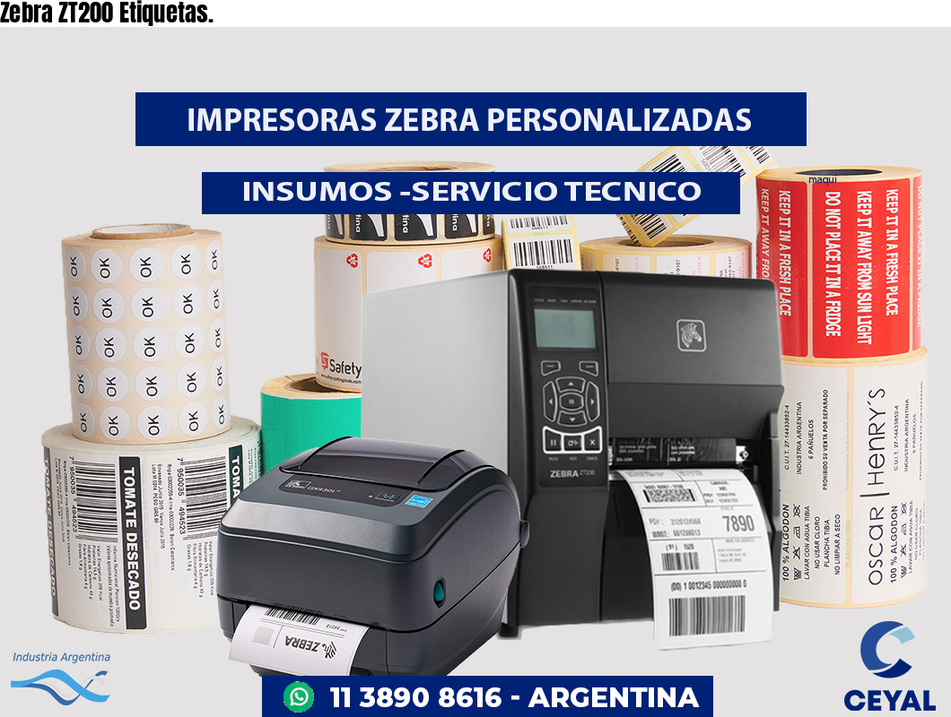 Zebra ZT200 Etiquetas.