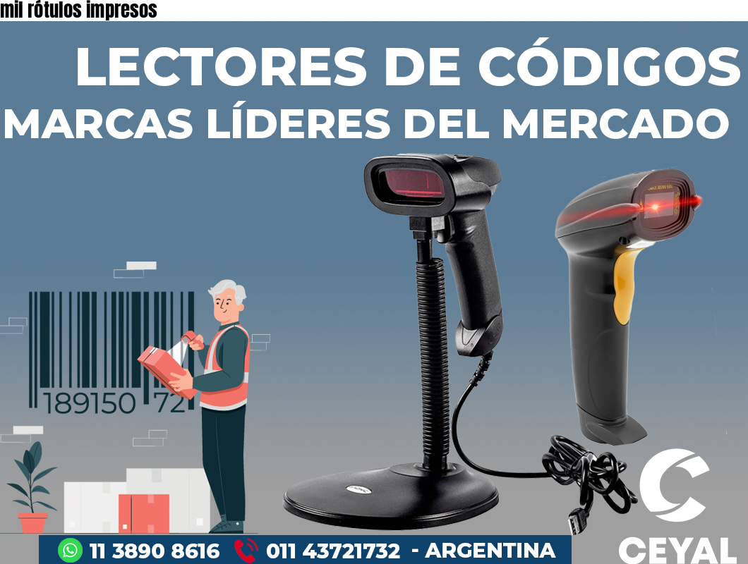 mil rótulos impresos