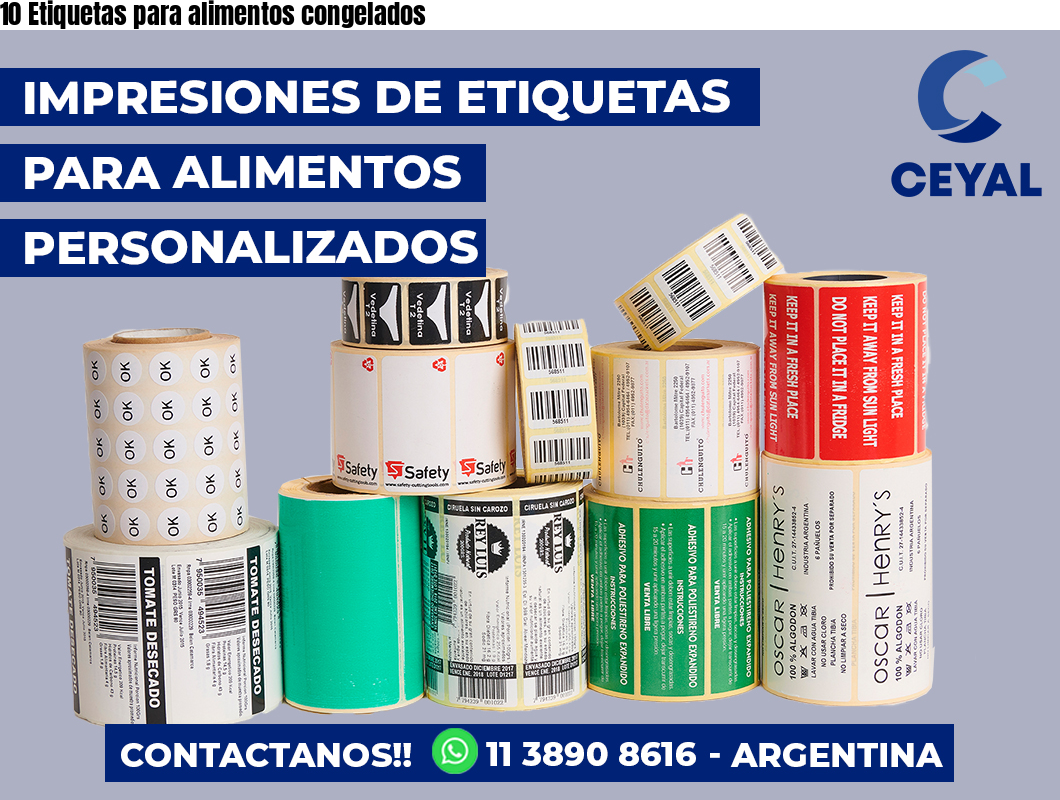 10 Etiquetas para alimentos congelados