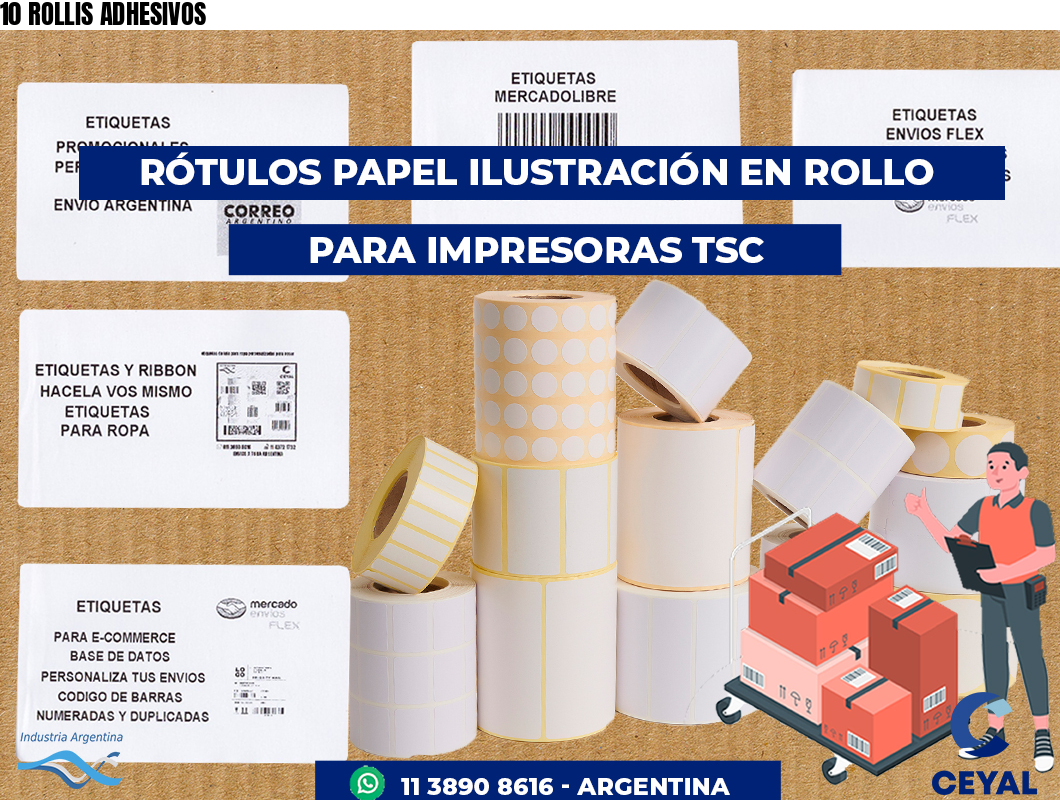 10 ROLLIS ADHESIVOS