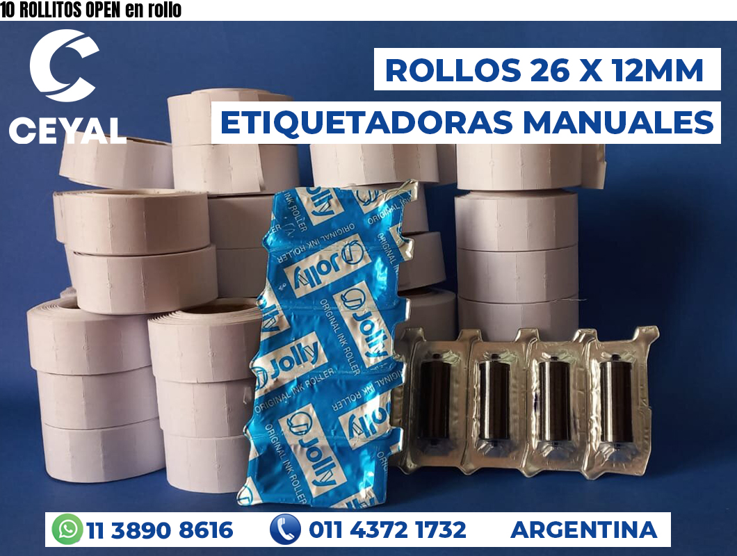 10 ROLLITOS OPEN en rollo