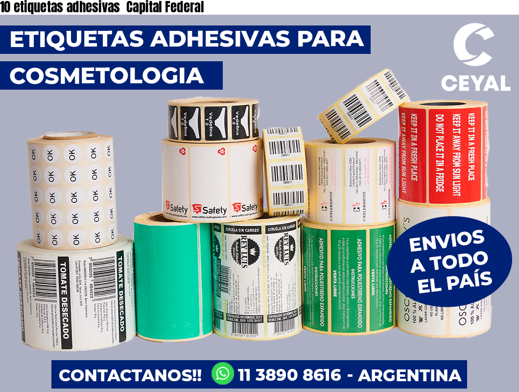 10 etiquetas adhesivas Capital Federal
