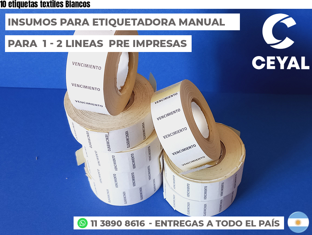 10 etiquetas textiles Blancos