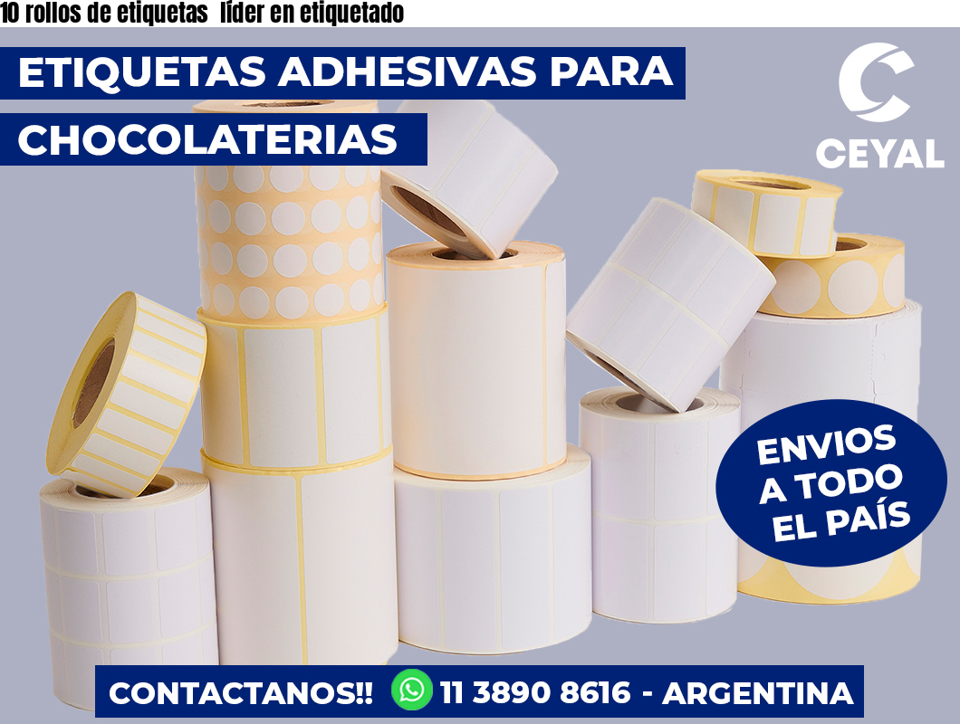 10 rollos de etiquetas líder en etiquetado