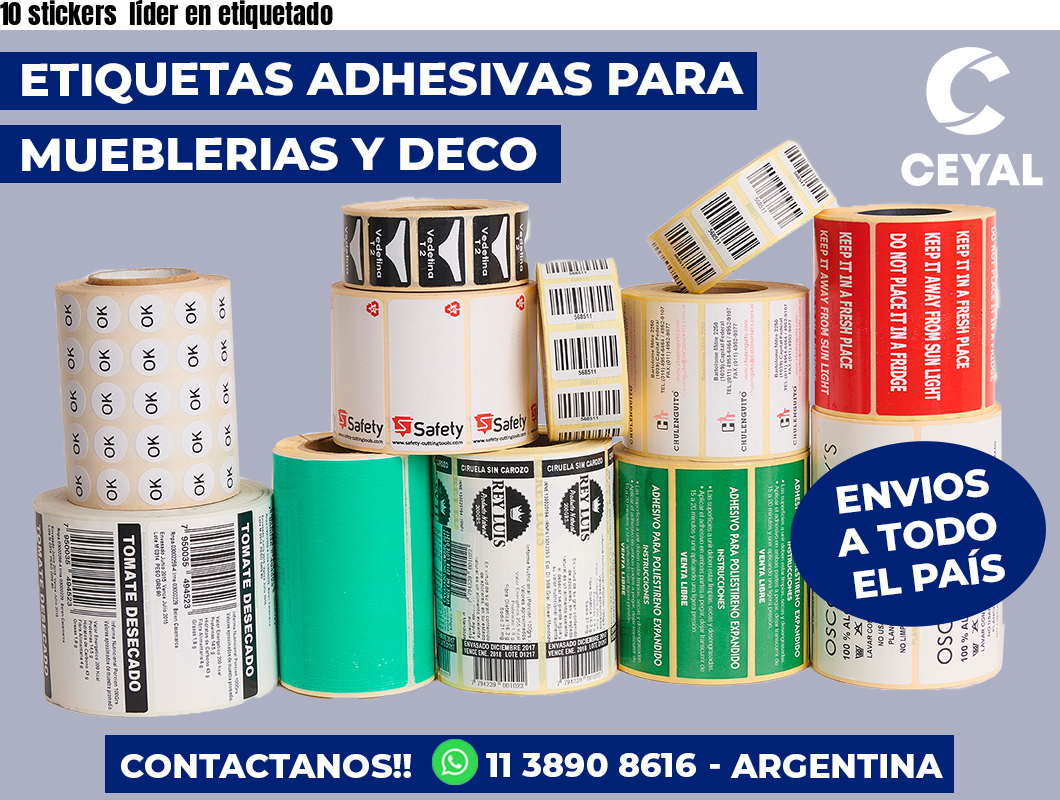 10 stickers líder en etiquetado