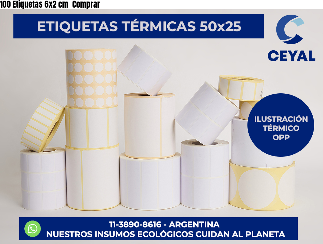 100 Etiquetas 6×2 cm  Comprar