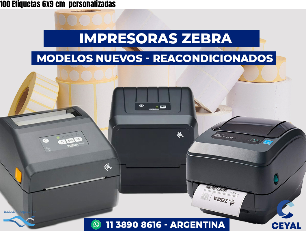 100 Etiquetas 6x9 cm personalizadas