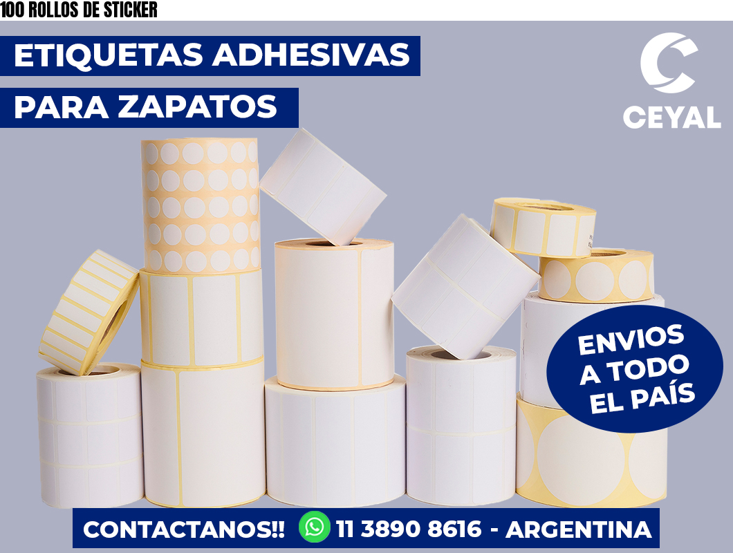 100 ROLLOS DE STICKER