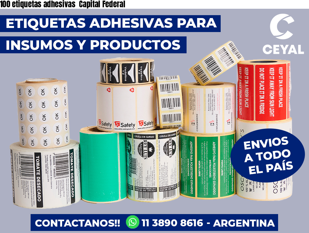 100 etiquetas adhesivas  Capital Federal