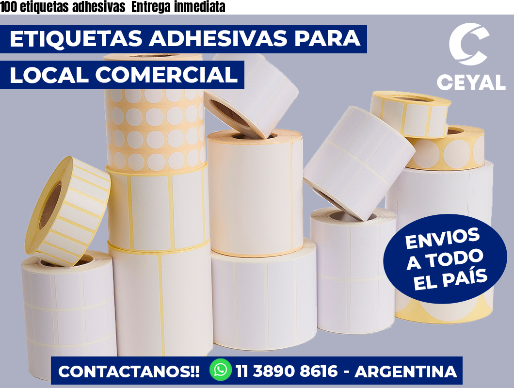 100 etiquetas adhesivas  Entrega inmediata