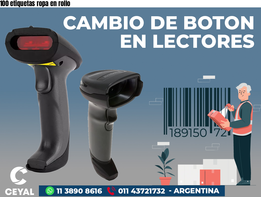 100 etiquetas ropa en rollo