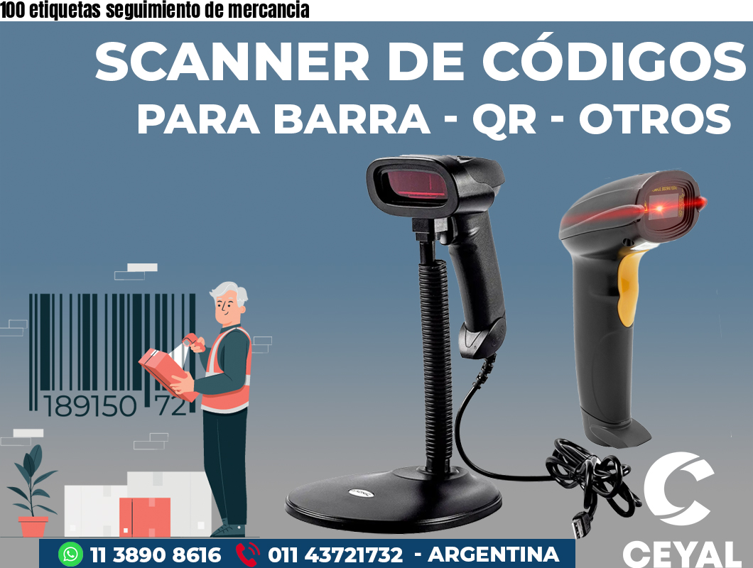 100 etiquetas seguimiento de mercancia